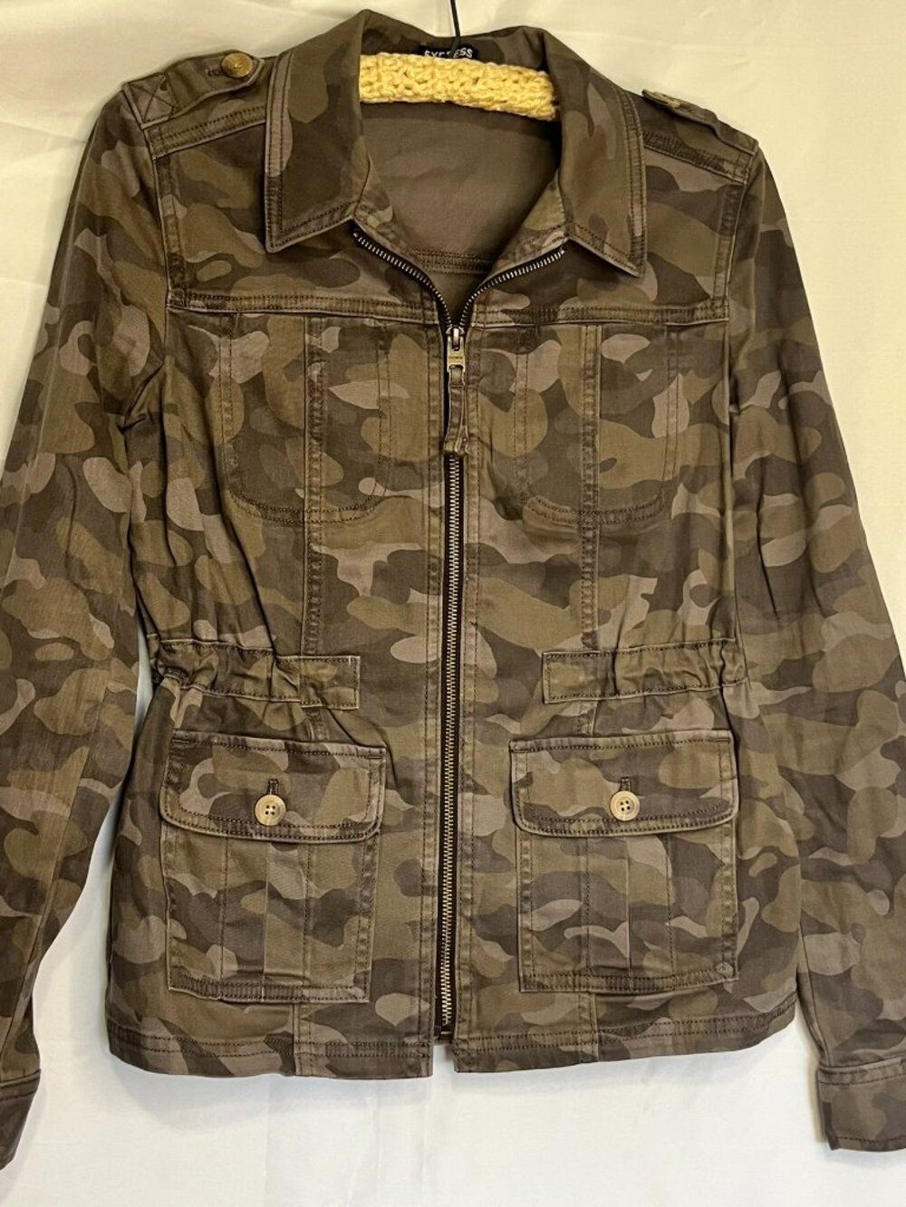Express Utility Camo Jacket Military Women’s XS Army Field Cargo Zip Lightweight